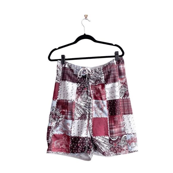 Billabong Mens Patchwork Bottle Opener Swim Trunks Board Shorts Multi Size 32 - Picture 1 of 9